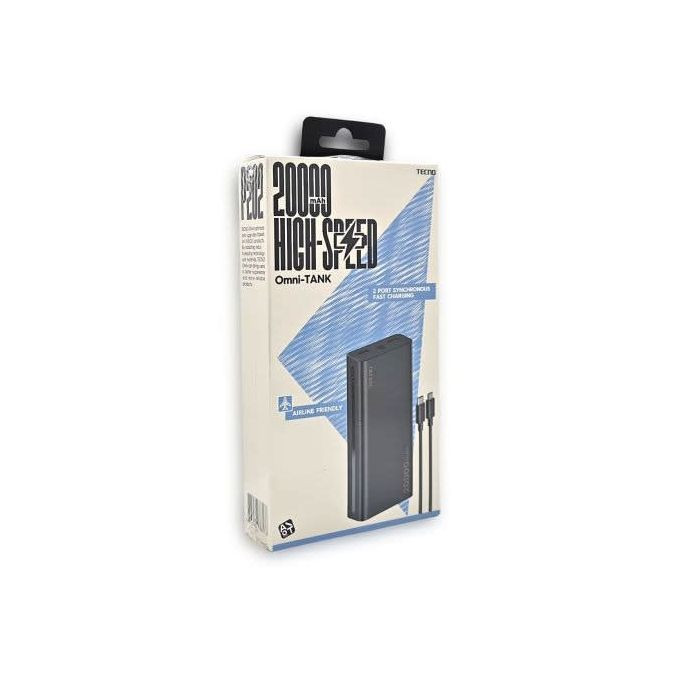 Brand New Tecno 2 Port High Speed Fast Charging Power Bank - 20000mAh