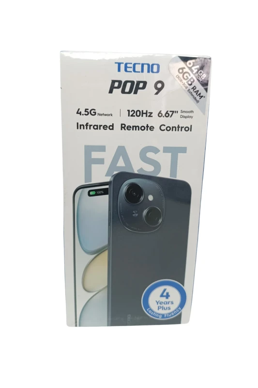 Brand New Tecno Pop 9 – 64GB ROM, 3GB RAM, 5000mAh Battery