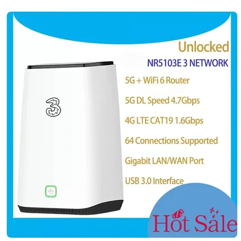 Unlocked NR5103E 5G WIFI 6 + Mesh Router 4.7Gbps NSA/SA 5G 4G+LTE CPE Router